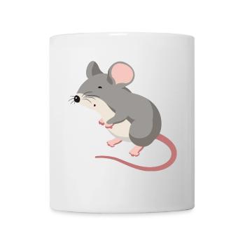 Maus Illustration – handgezeichnetes Tiermo - Mug blanc - blanc - Devant