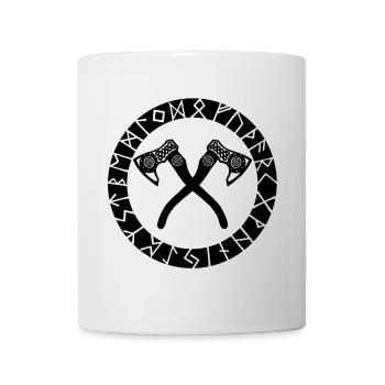 Haches noires vikings - Mug blanc - blanc - Devant