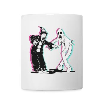 ghost and clown dancing - Mug - white - Front