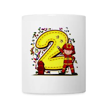 2ème Fête d’Anniversaire des Enfants - 2 ans - Pompiers - Mug blanc - blanc - Devant