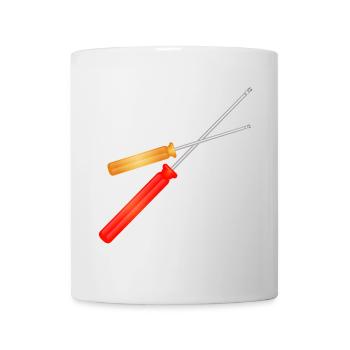 deux tournevis pour la boîte à outils - Mug blanc - blanc - Devant