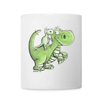 Frères et sœurs Dinosaure I Papa et Fils I Fille - Mug blanc - blanc - Devant