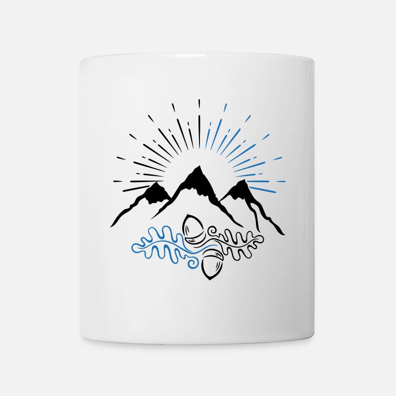 Berge Wandern Bergsteiger Eichenblätter - Tasse - Weiß