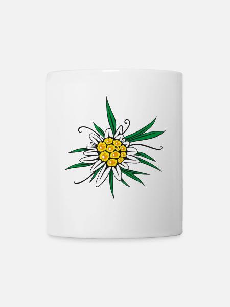 Edelweiss Blume Blüte - Tasse - Weiß
