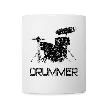 Drummer Schlagzeug - Tasse - Weiß - Vorne