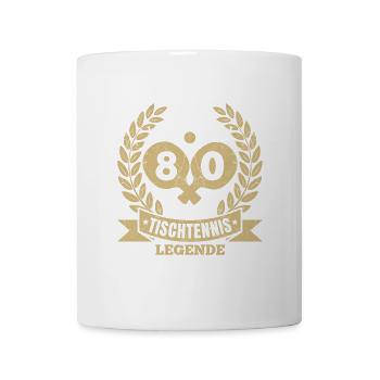 Tischtennis Legende 80 Jahre Jubiläum für Tischten - Tasse - Weiß - Vorne