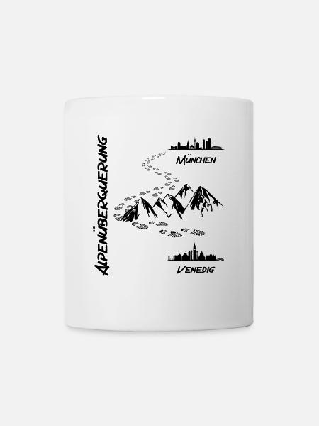Alpenüberquerung München - Venedig - Tasse - Weiß
