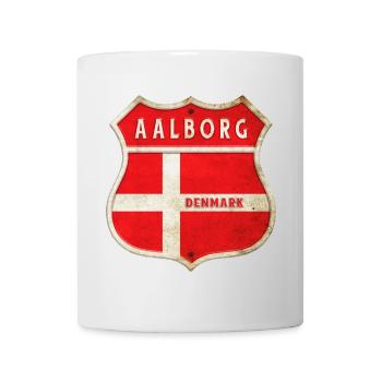 Aalborg Denmark Coat of Arms Flags Design - Mug - white - Front