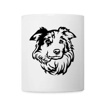 Tête de Border Collie - Mug blanc - blanc - Devant