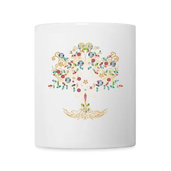 imaginative tree in metallic colors - Mug - white - Front