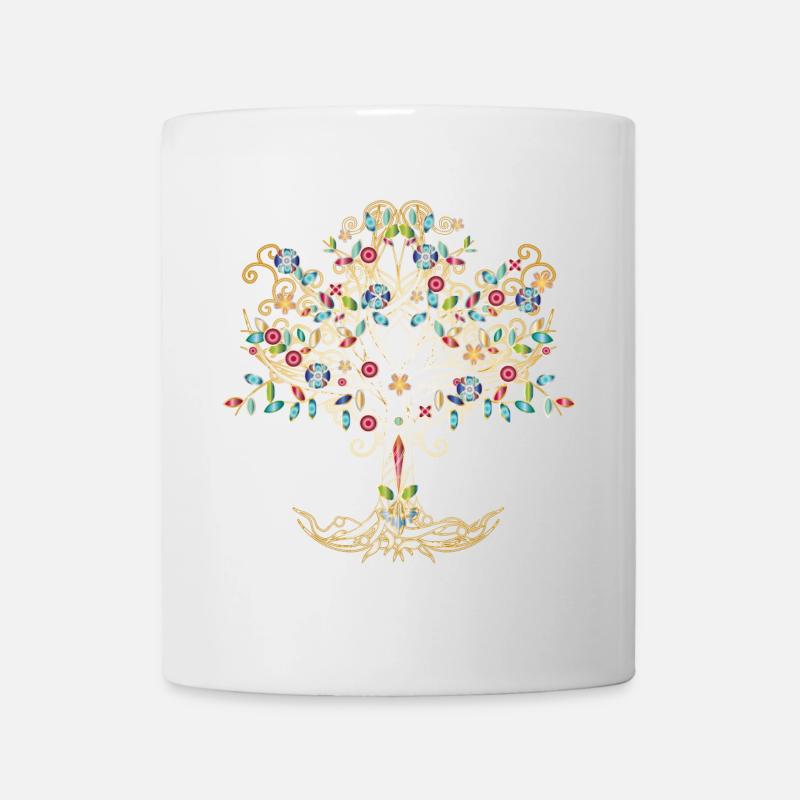 fantasievoller Baum in metallenen Farben - Tasse - Weiß