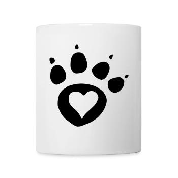 Paw print dog paw with heart i love dog cat - Mug - white - Front