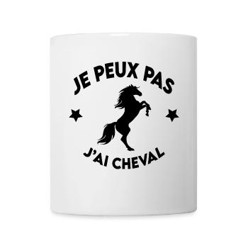 je peux pas j'ai cheval - Mug blanc - blanc - Devant