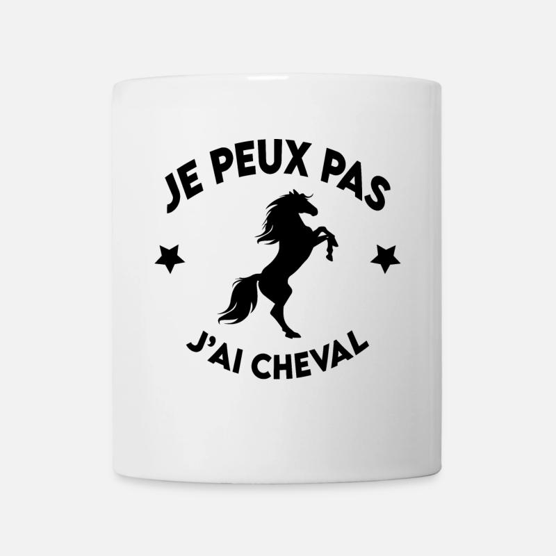 je peux pas j'ai cheval - Mug blanc - blanc