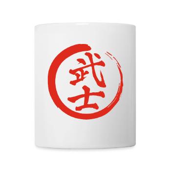 Red Japanese Kanji for the word warrior - Mug - white - Front