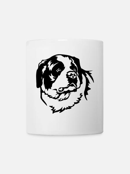 Bernhardiner Kopf - Tasse - Weiß
