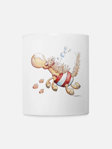 Seahorse I Wortspiel Schwimmer Pferd - Mug - white