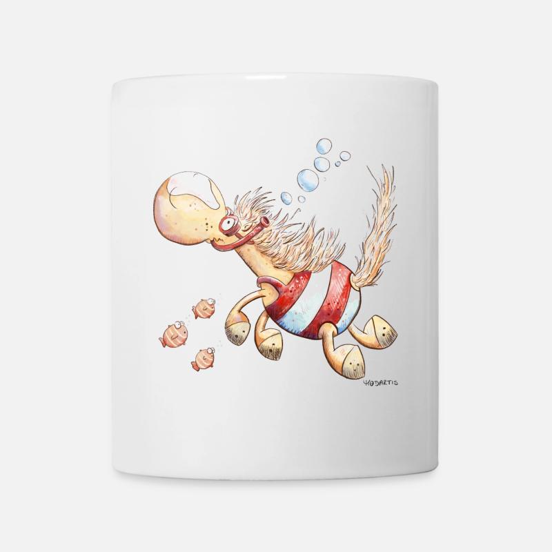 Seahorse I Wortspiel Schwimmer Pferd - Mug - white