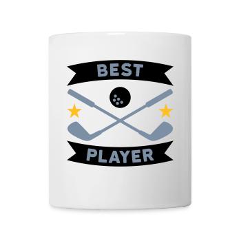 Meilleur joueur de golf (bannières, étoiles, clubs de golf) - Mug blanc - blanc - Devant