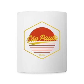São Paulo Retro Sonnenuntergang - Tasse - Weiß - Vorne