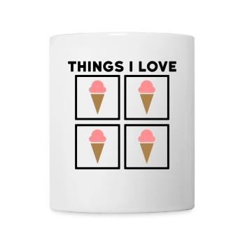 Things I love (icecream) - Tasse - Weiß - Vorne
