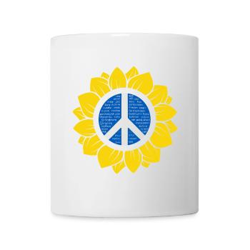 Tournesol ukrainien avec signe de paix. - Mug blanc - blanc - Devant