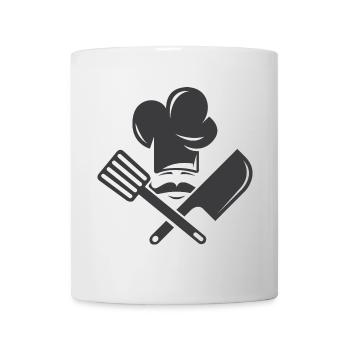 Koch kochen Symbol Icon Grafik Illustration Logo - Tasse - Weiß - Vorne