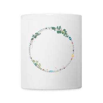 delicate frame made of ethno symbols - Mug - white - Front