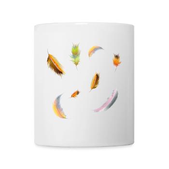 delicate colorful feathers symbol of lightness - Mug - white - Front