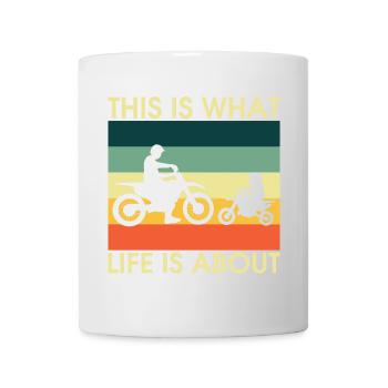 ElternKind Fahrrad Silhouetten Retro - Tasse - Weiß - Vorne