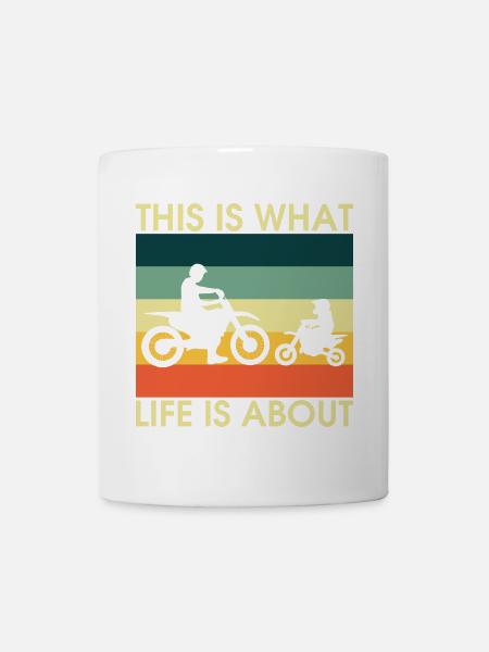 Silhouettes rétro de vélos ParentChild - Mug blanc - blanc