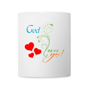 Gott liebt Dich / God loves you - Tasse - Weiß - Vorne