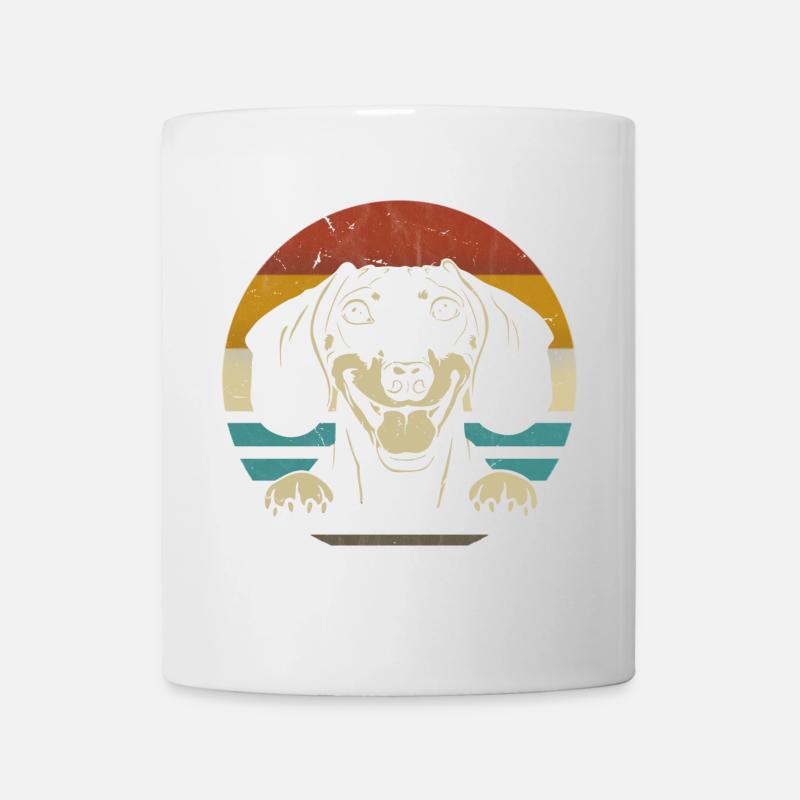 Teckel Race Teckel Teckel drôle rétro - Mug blanc - blanc