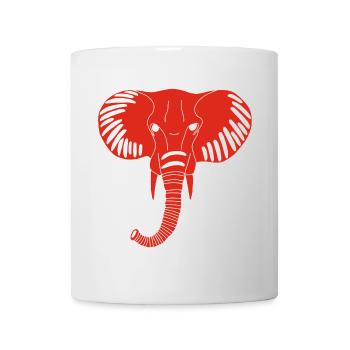 Roter Elefantenkopf - Tasse - Weiß - Vorne