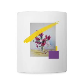Blumenstrauß Aquarell im Pastelllook - Tasse - Weiß - Vorne