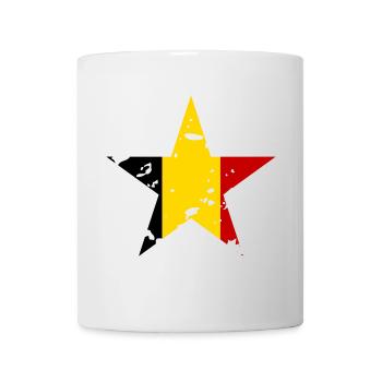 Flagge Belgien Stern - Tasse - Weiß - Vorne