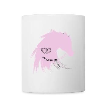 pferd liebe reiten sport horse love pink mähne gir - Tasse - Weiß - Vorne