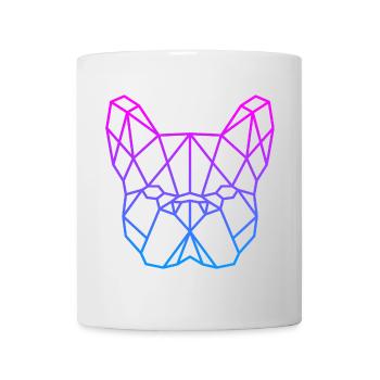Geometrischer Bulldog Neon Gradient - Tasse - Weiß - Vorne