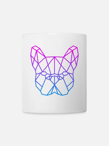 French Bulldog Polygonal Logo Large - Mug - white