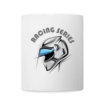 Racing Icon Logo Helmet Icon Illustration Graphic - Mug - white - Front