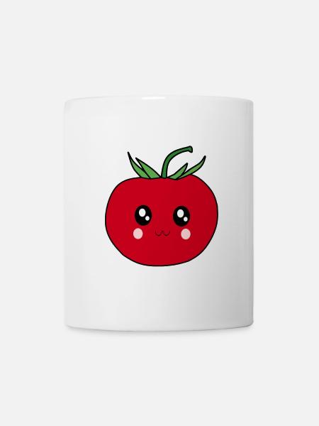 Regalo divertente di cibo per il pomodoro Kawaii - Tazza - bianco