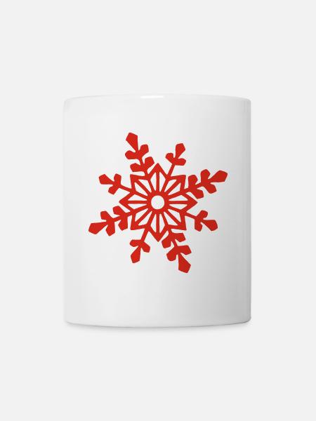 Flocon de neige rouge - Mug blanc - blanc