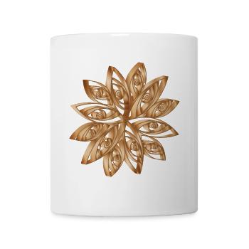Étoile de courtepointe aux couleurs chaudes du bois - Mug blanc - blanc - Devant