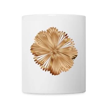 Fleur de courtepointe aux couleurs chaudes du bois - Mug blanc - blanc - Devant