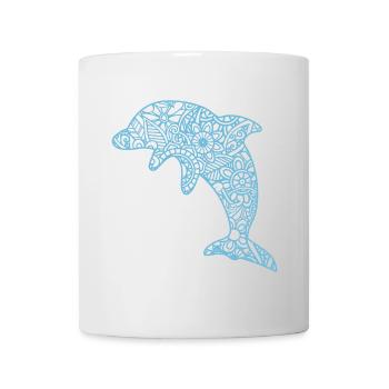 Dolphin T-Shirt Dauphin Dolphin Delfin Delfin Mandala - Tasse - Weiß - Vorne