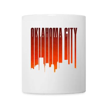 Oklahoma City Skyline Feuerrot - Tasse - Weiß - Vorne