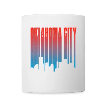 Oklahoma City Skyline Gradient - Tasse - Weiß - Vorne