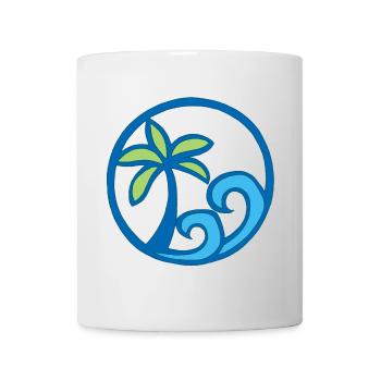 Waves and palm tree - Mug - white - Front
