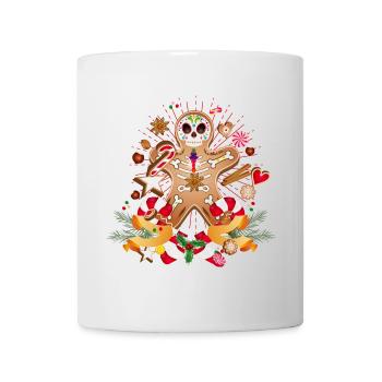 Gingerbread Man Sugar Skull Style for Christmas - Mug - white - Front
