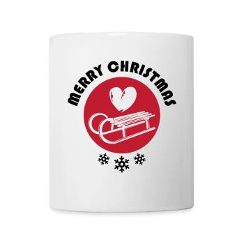 merry christmas Schnee Symbol Schlitten Winter - Tasse - Weiß - Vorne